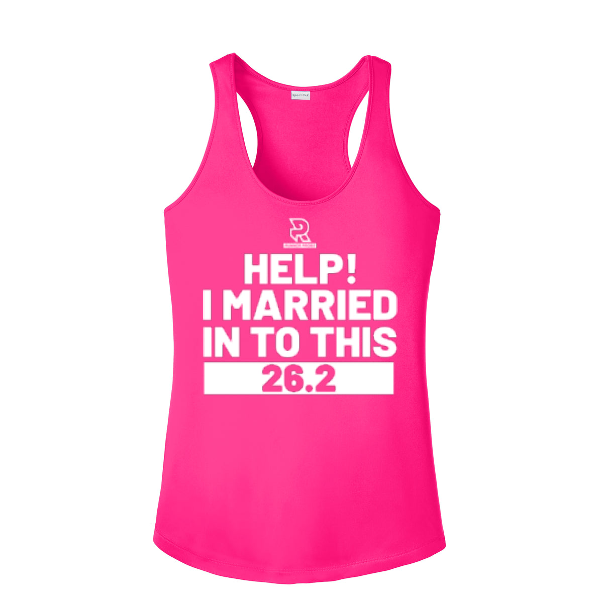 HELP! I MARRIED INTO THIS 26.2 (White) - Womens Competitor Racerback Tank