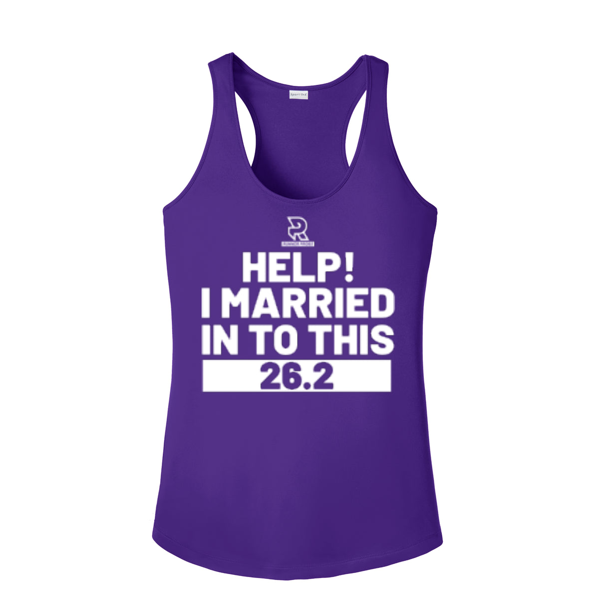 HELP! I MARRIED INTO THIS 26.2 (White) - Womens Competitor Racerback Tank