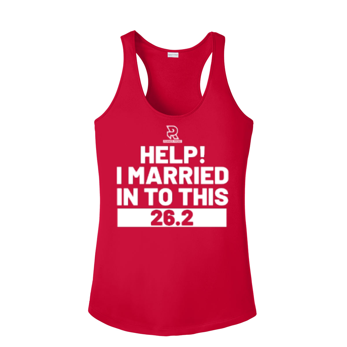 HELP! I MARRIED INTO THIS 26.2 (White) - Womens Competitor Racerback Tank