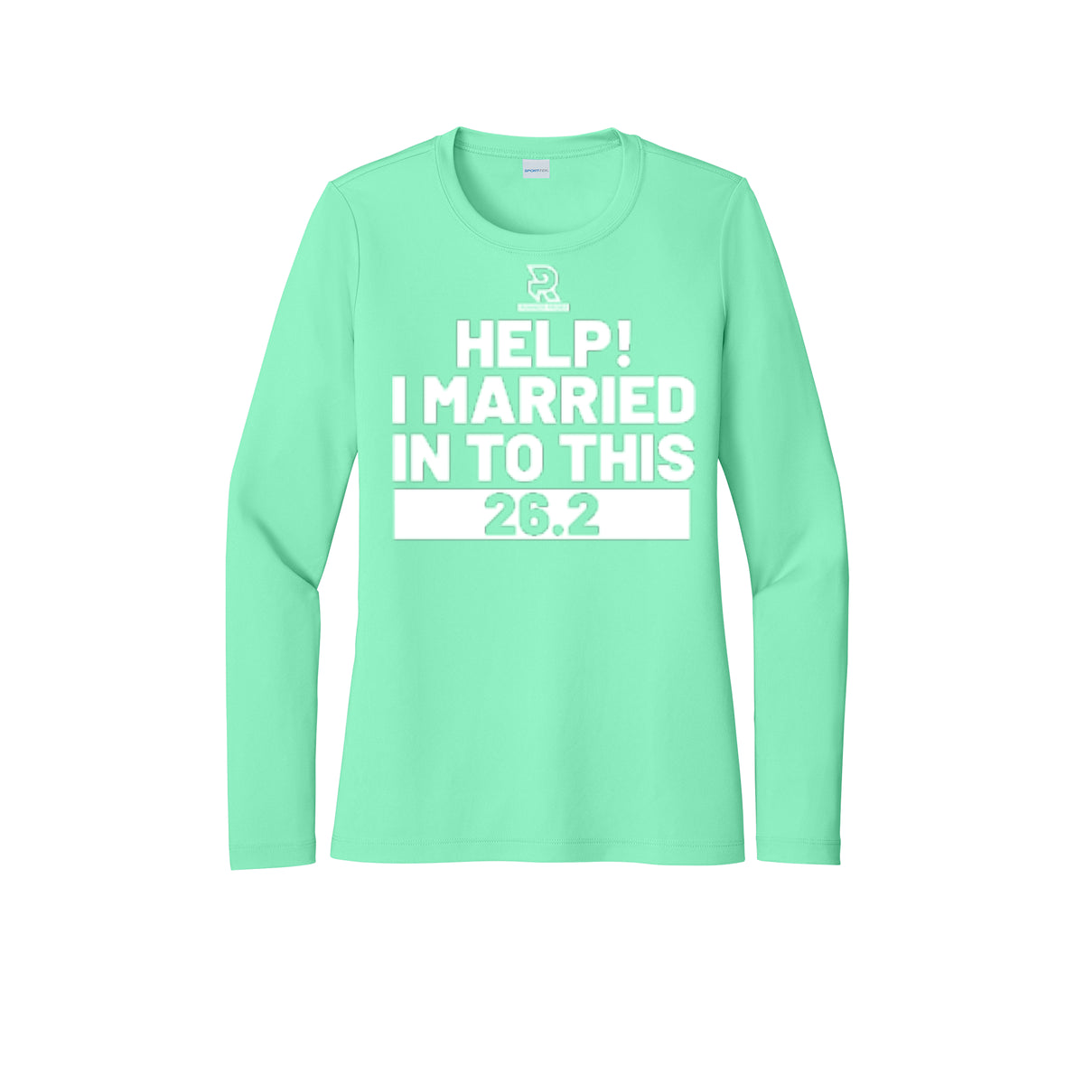 HELP! I MARRIED INTO THIS 26.2  (White) - Womens Pro Long Sleeve Performance Tee