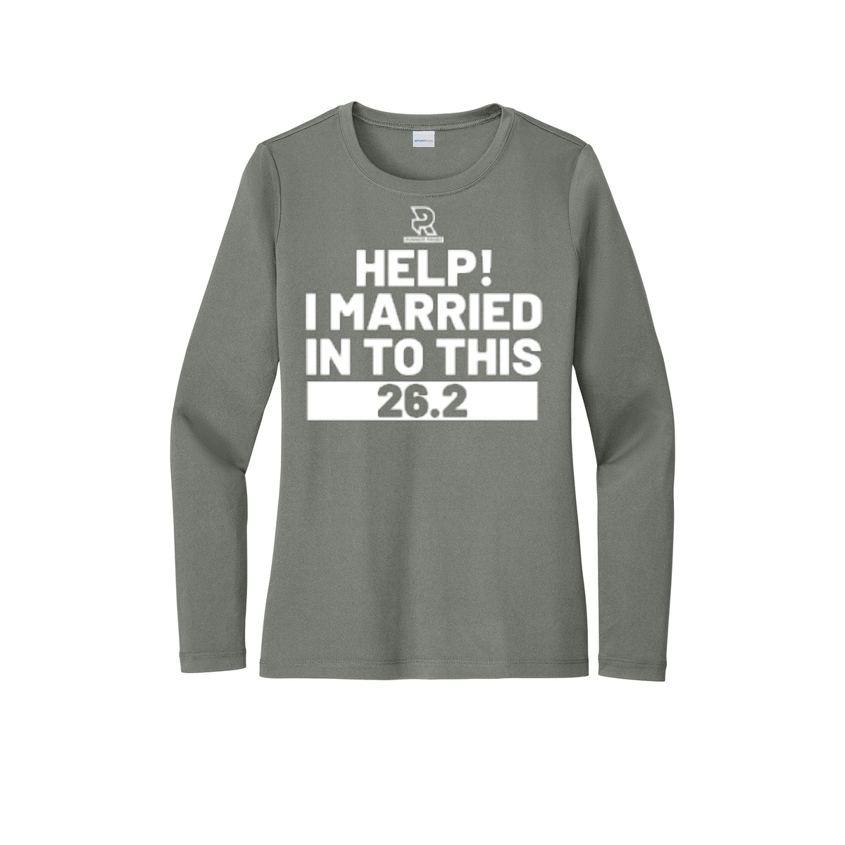 HELP! I MARRIED INTO THIS 26.2  (White) - Womens Pro Long Sleeve Performance Tee