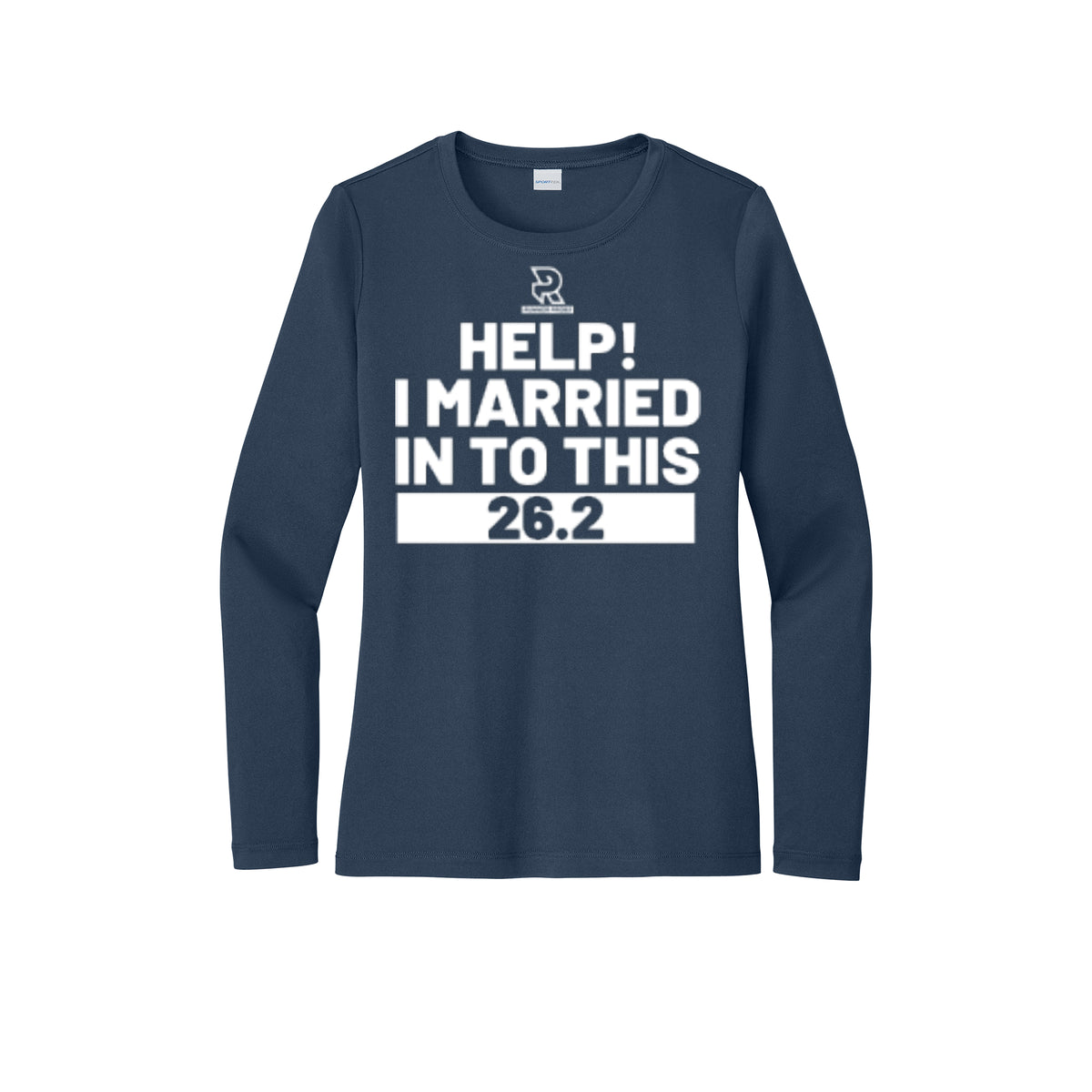 HELP! I MARRIED INTO THIS 26.2  (White) - Womens Pro Long Sleeve Performance Tee