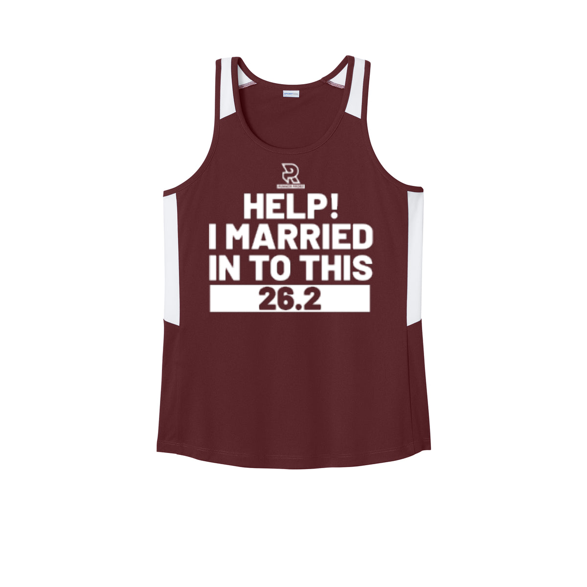 HELP! I MARRIED INTO THIS 26.2 (White) - Womens Club Track Tank