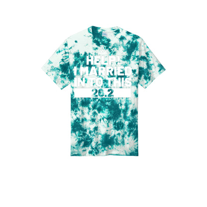HELP! I MARRIED INTO THIS 26.2 (White) - Short Sleeve Tie Dye Cotton Tee