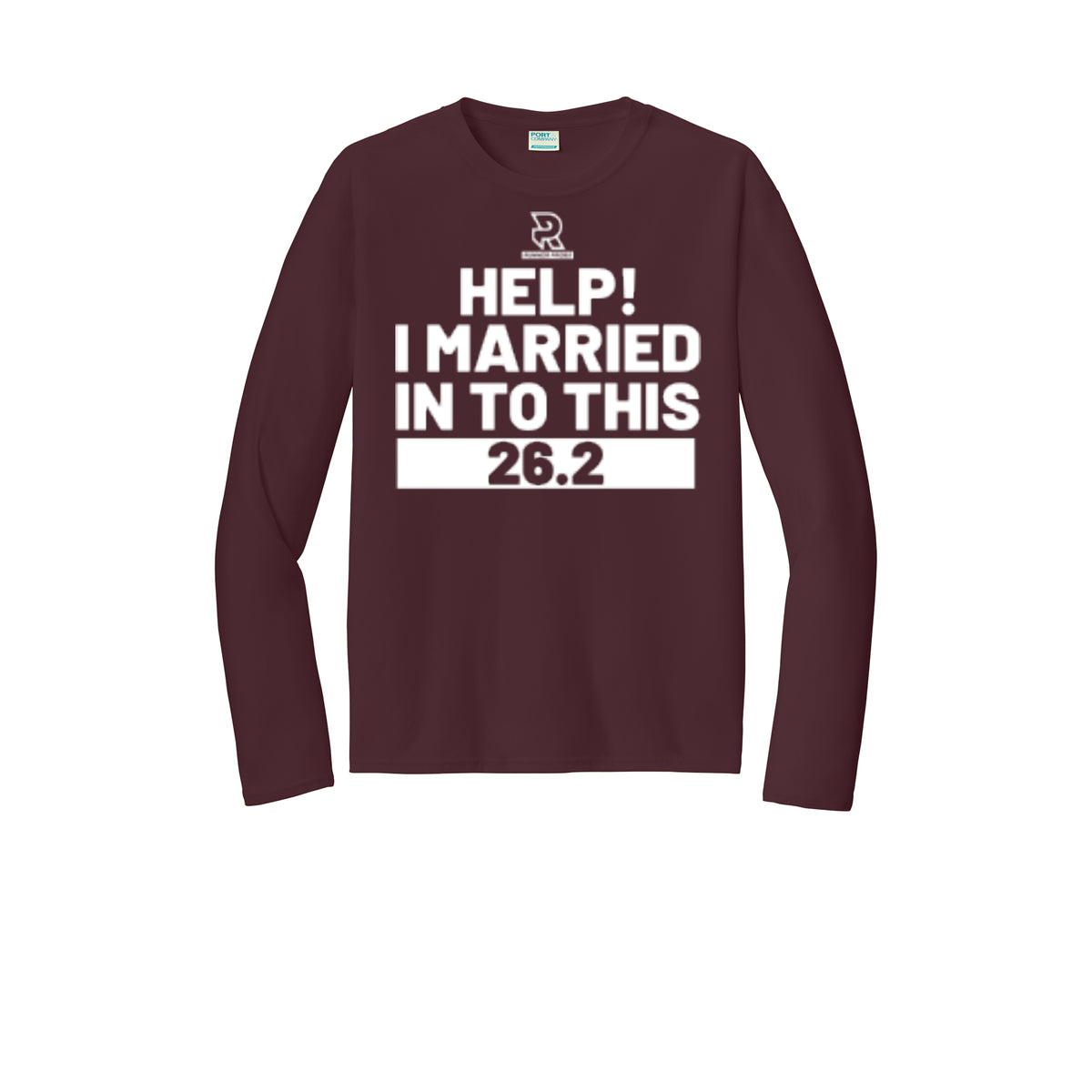 HELP! I MARRIED INTO THIS 26.2 (White) - Long Sleeve Performance Tee