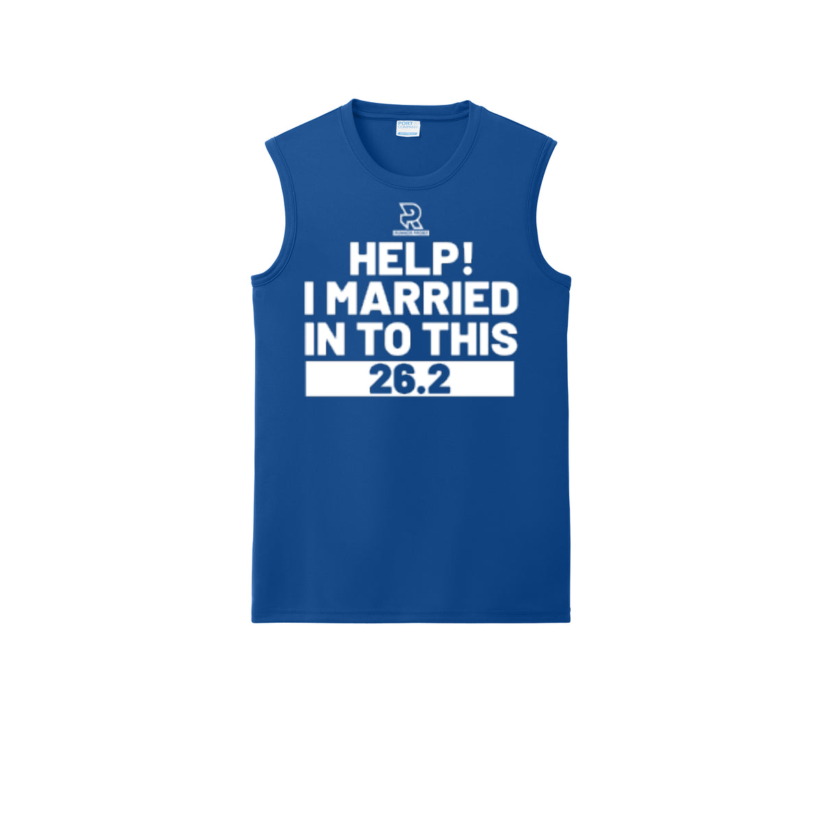 HELP! I MARRIED INTO THIS 26.2 (White) - Sleeveless Performance Tee