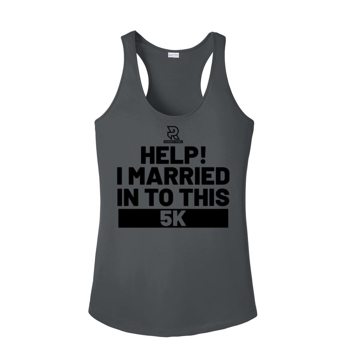 HELP! I MARRIED INTO THIS 5K (Black) - Womens Competitor Racerback Tank