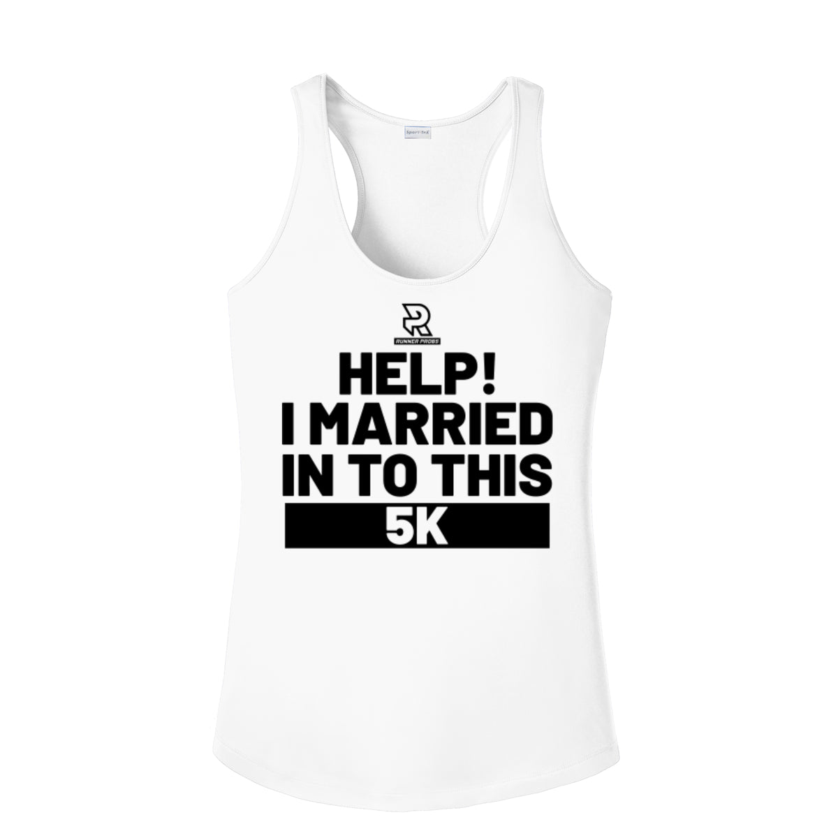 HELP! I MARRIED INTO THIS 5K (Black) - Womens Competitor Racerback Tank