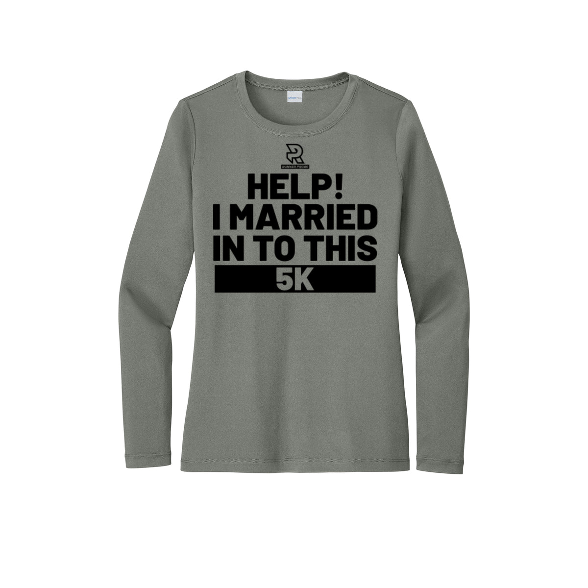 HELP! I MARRIED INTO THIS 5K (Black) - Womens Pro Long Sleeve Performance Tee