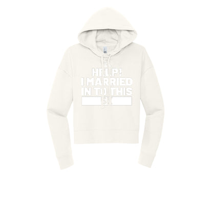 HELP! I MARRIED INTO THIS 5K (White) - Womens Fleece Hoodie