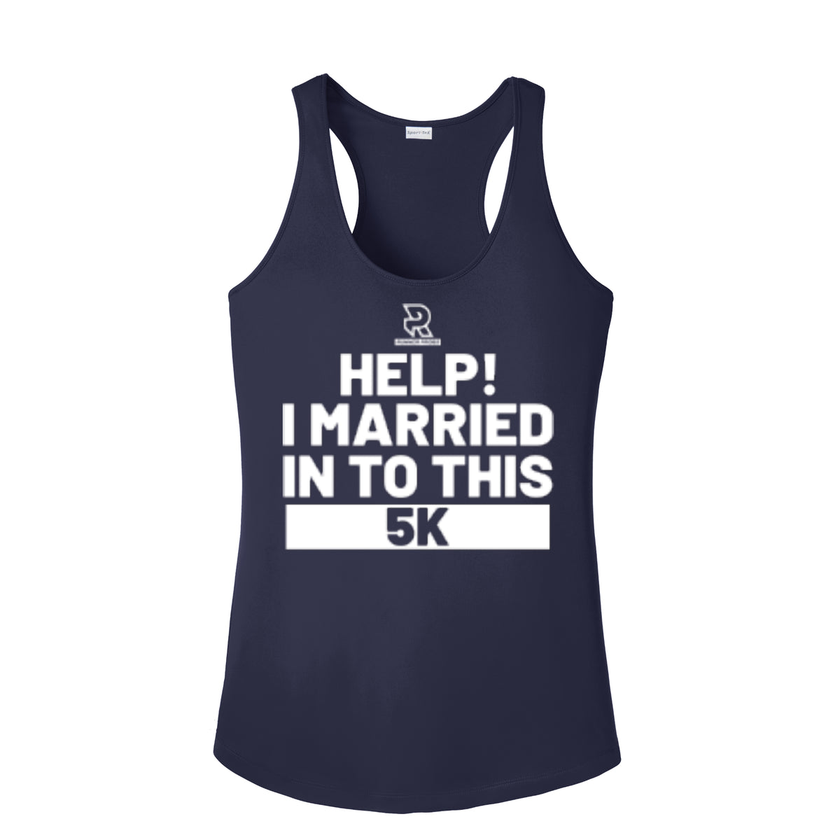 HELP! I MARRIED INTO THIS 5K (White) - Womens Competitor Racerback Tank