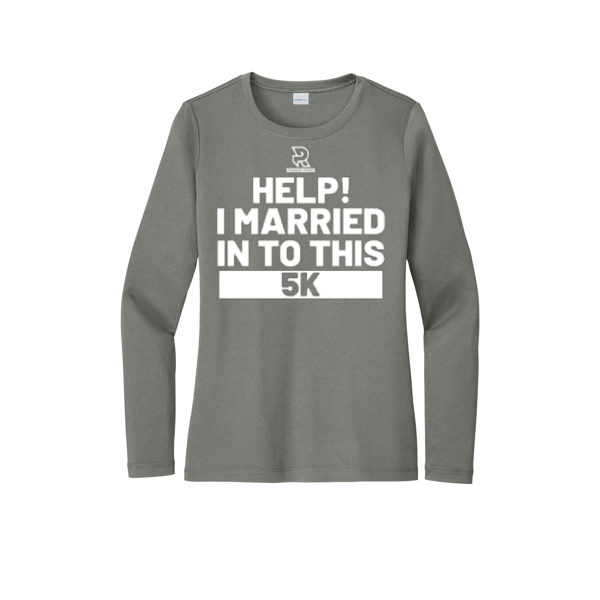 HELP! I MARRIED INTO THIS 5K  (White) - Womens Pro Long Sleeve Performance Tee