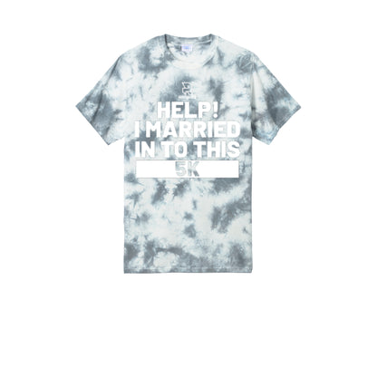 HELP! I MARRIED INTO THIS 5K (White) - Short Sleeve Tie Dye Cotton Tee