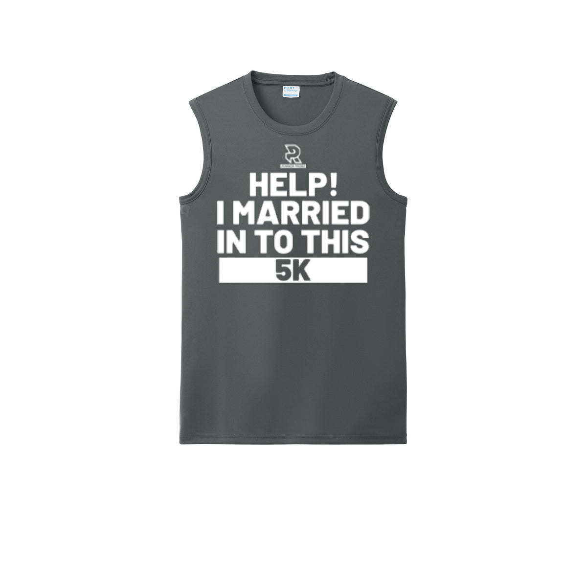 HELP! I MARRIED INTO THIS 5K (White) - Sleeveless Performance Tee