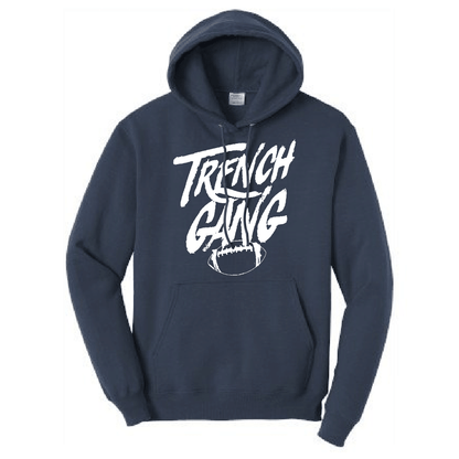 TRENCH GANG (White) - Tall Hoodie