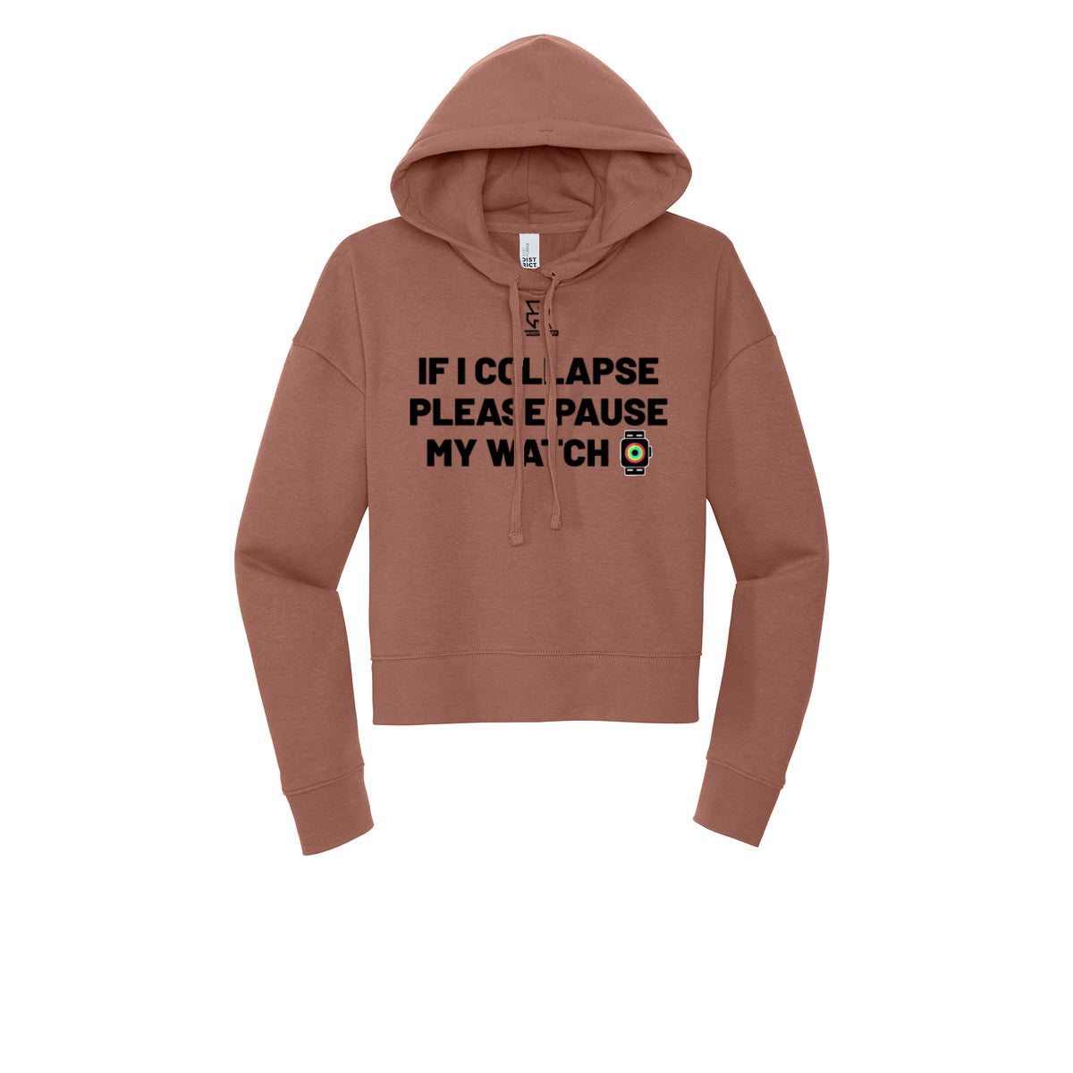 IF I COLLAPSE PLEASE PAUSE MY WATCH (Black) - Womens Fleece Hoodie