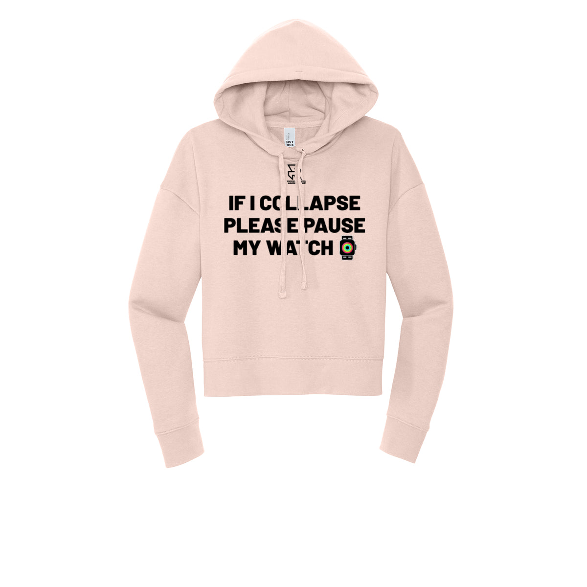 IF I COLLAPSE PLEASE PAUSE MY WATCH (Black) - Womens Fleece Hoodie
