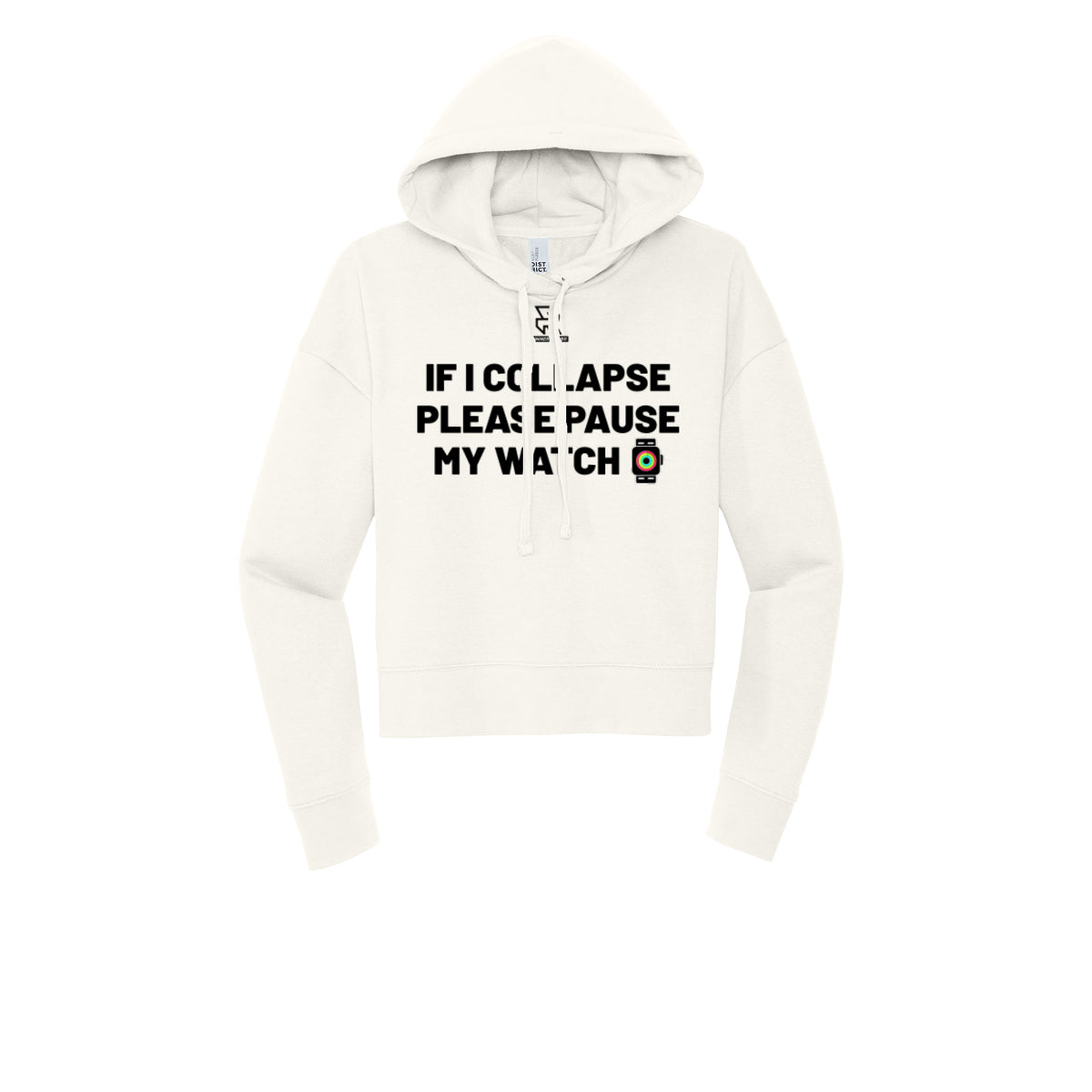 IF I COLLAPSE PLEASE PAUSE MY WATCH (Black) - Womens Fleece Hoodie