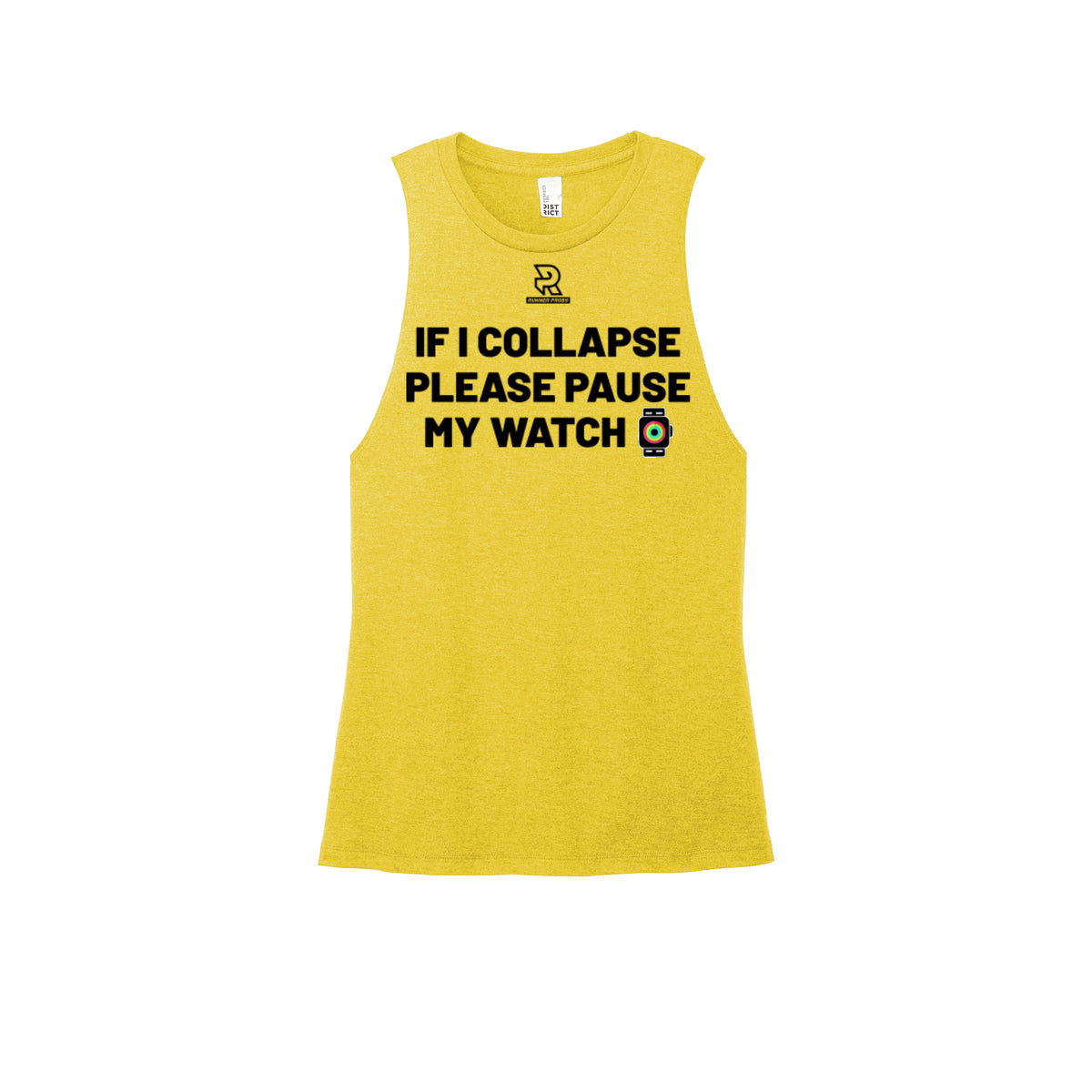 IF I COLLAPSE PLEASE PAUSE MY WATCH (Black) - Womens Perfect Tri Muscle Tank