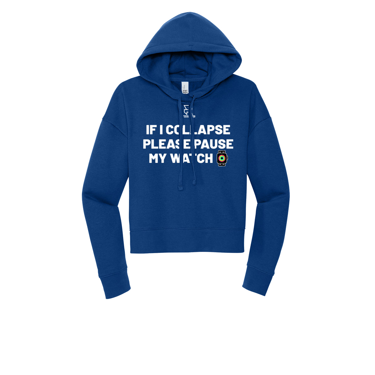 IF I COLLAPSE PLEASE PAUSE MY WATCH (White) - Womens Fleece Hoodie