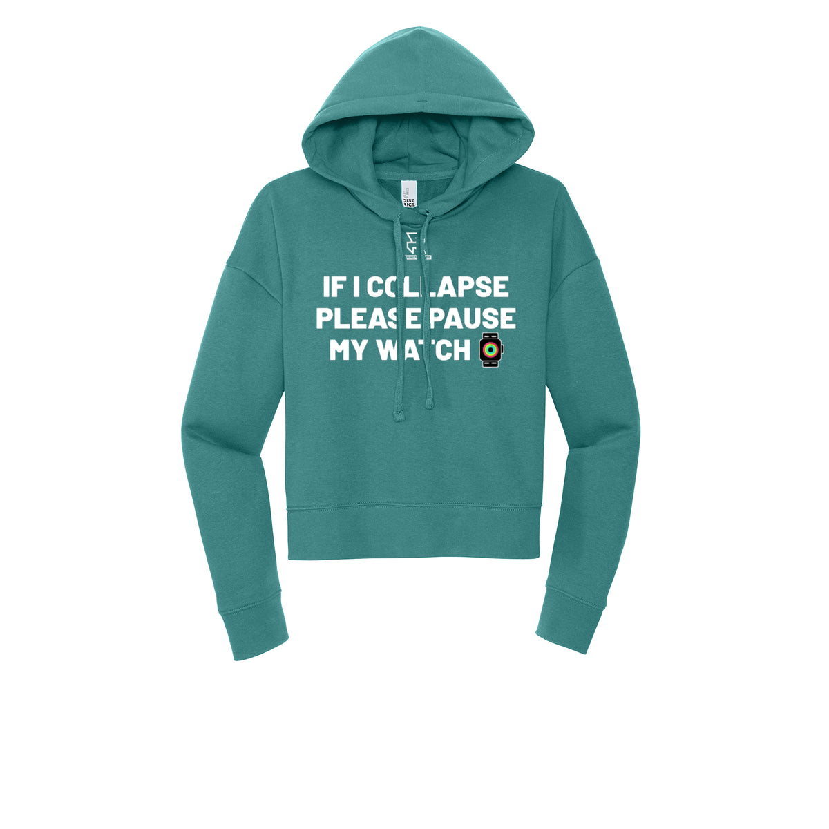 IF I COLLAPSE PLEASE PAUSE MY WATCH (White) - Womens Fleece Hoodie