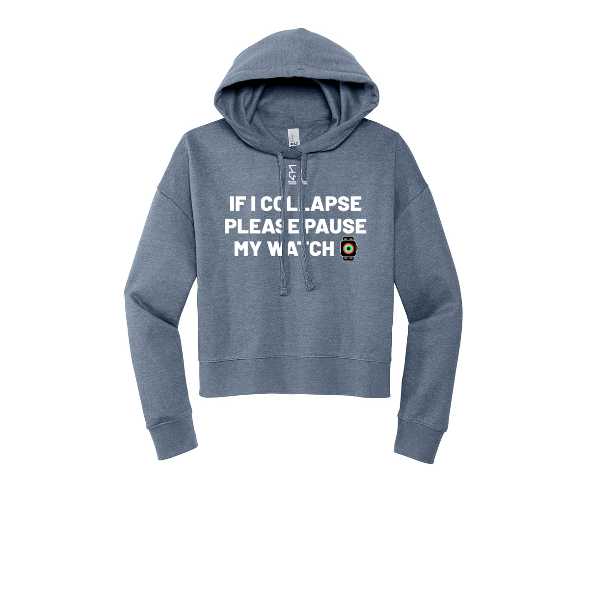 IF I COLLAPSE PLEASE PAUSE MY WATCH (White) - Womens Fleece Hoodie