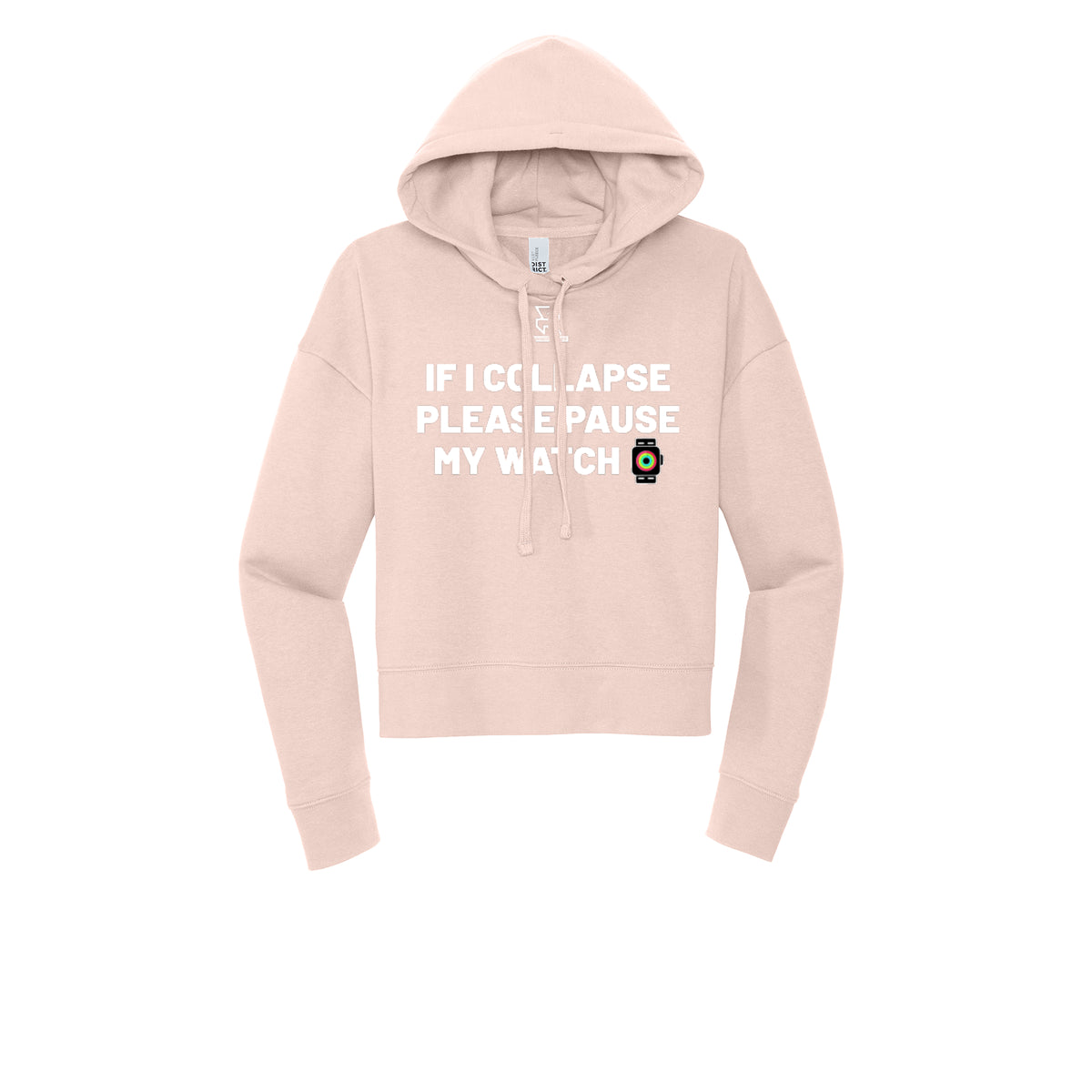 IF I COLLAPSE PLEASE PAUSE MY WATCH (White) - Womens Fleece Hoodie