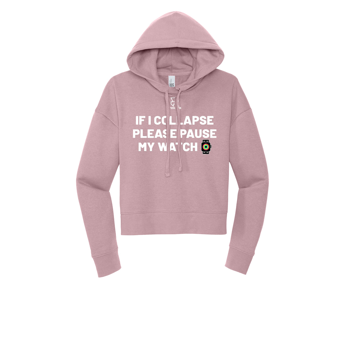 IF I COLLAPSE PLEASE PAUSE MY WATCH (White) - Womens Fleece Hoodie