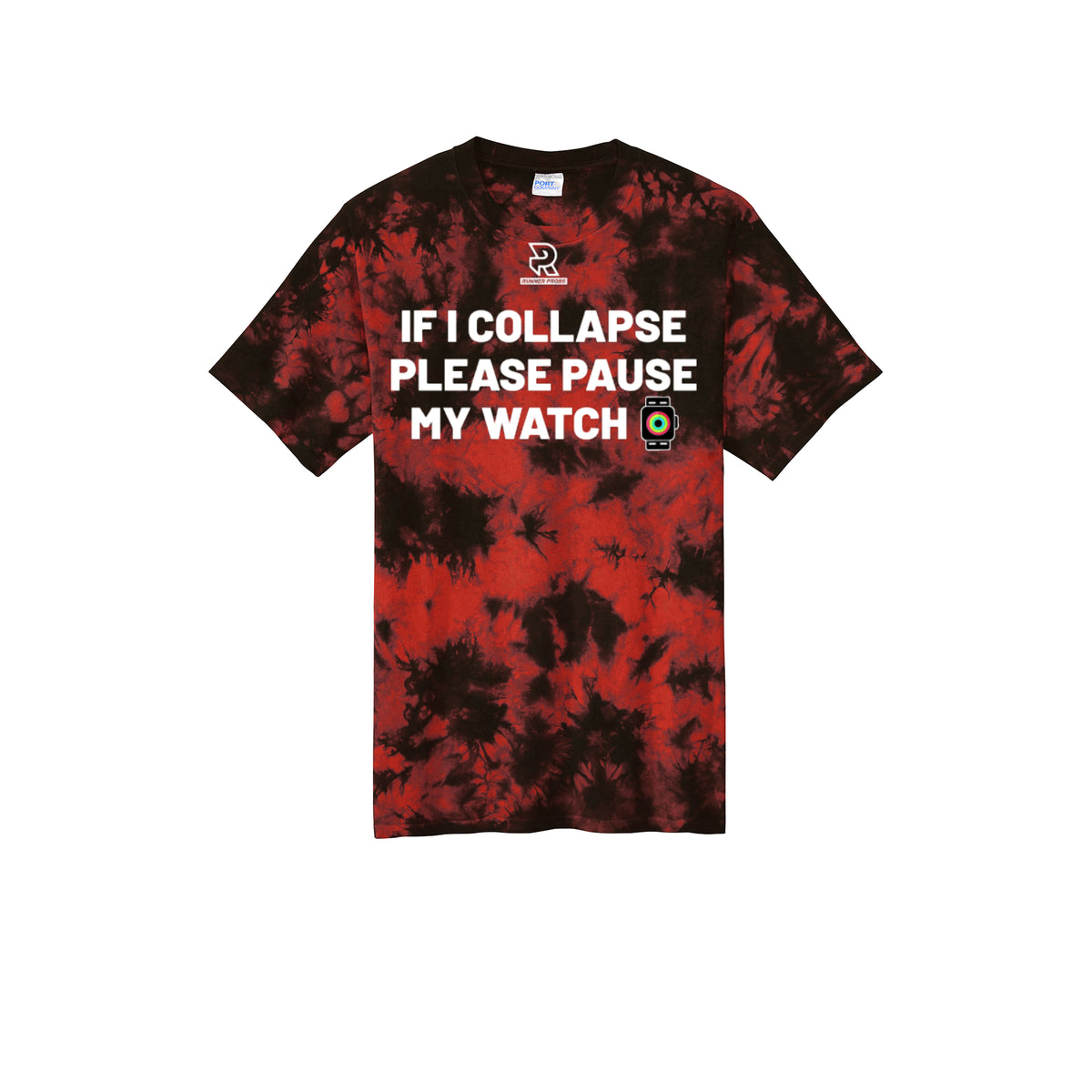 IF I COLLAPSE PLEASE PAUSE MY WATCH (White) - Short Sleeve Tie Dye Cotton Tee