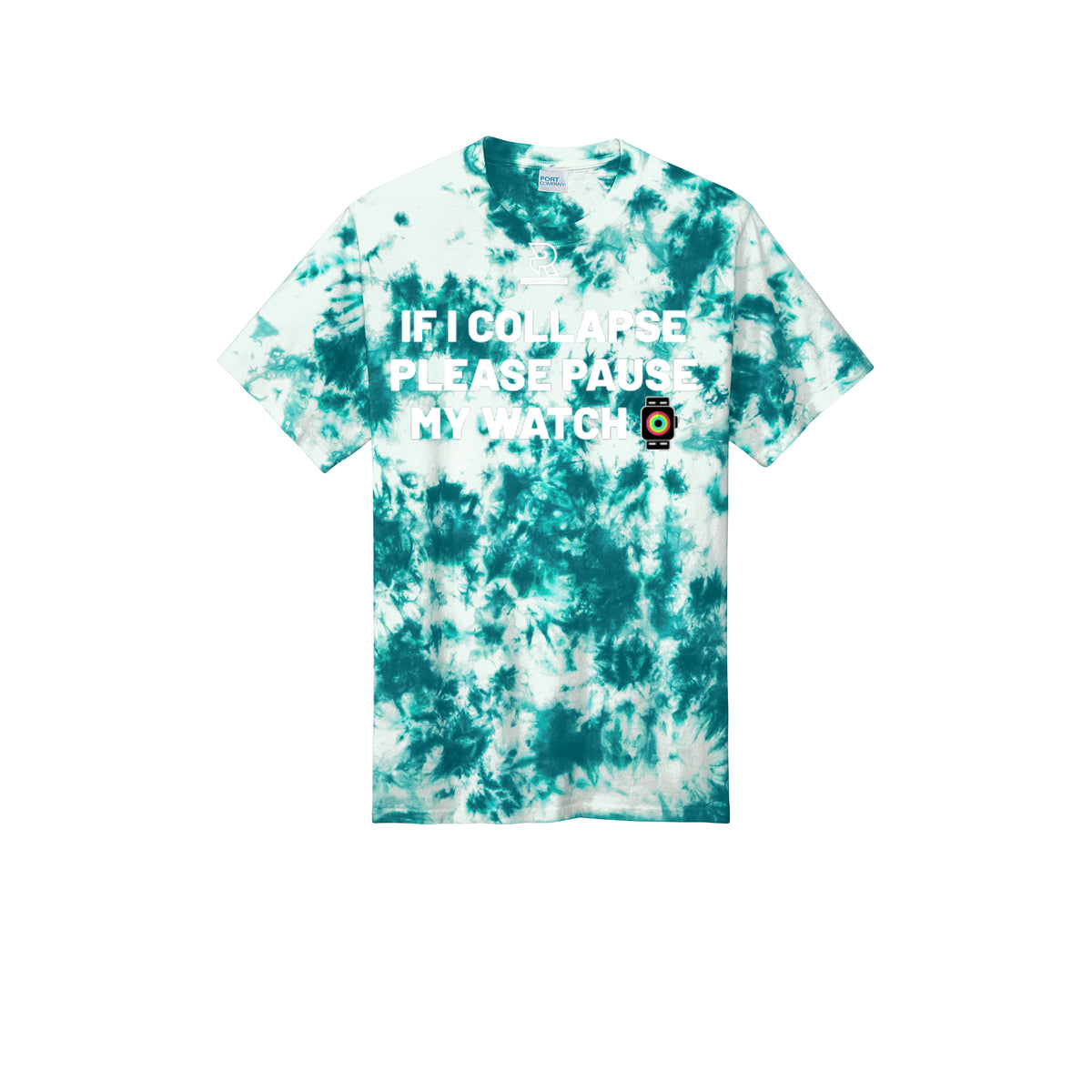 IF I COLLAPSE PLEASE PAUSE MY WATCH (White) - Short Sleeve Tie Dye Cotton Tee