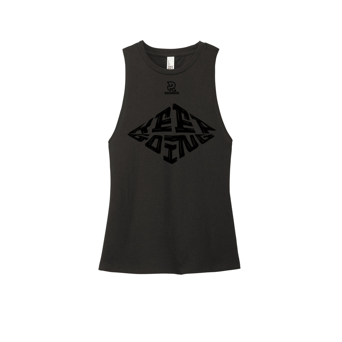 KEEP GOING (Black) - Womens Perfect Tri Muscle Tank