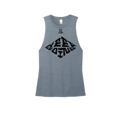 KEEP GOING (Black) - Womens Perfect Tri Muscle Tank