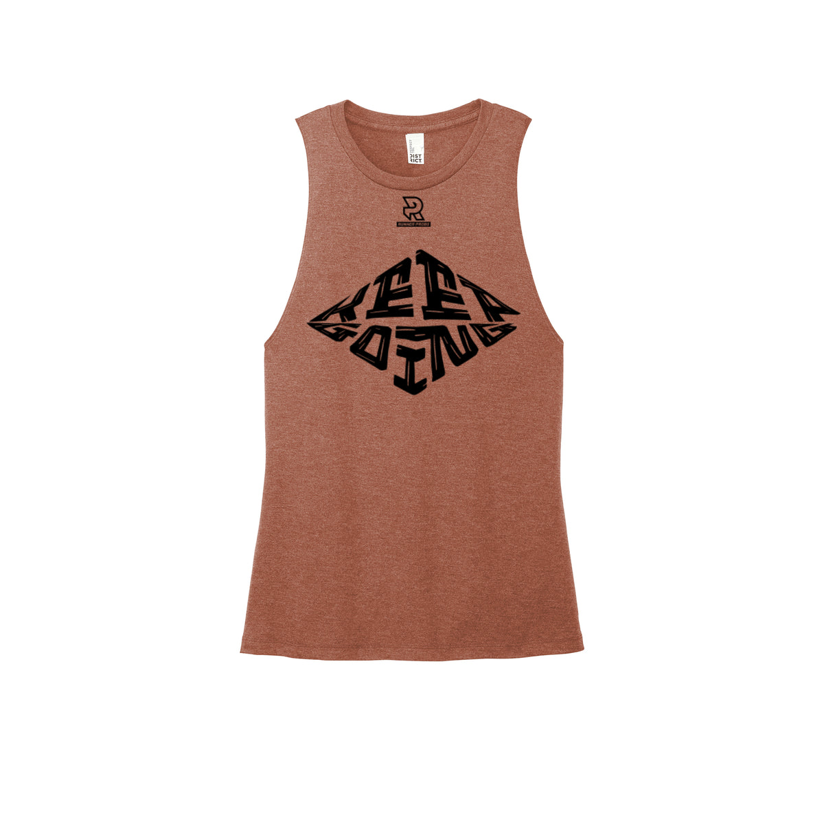 KEEP GOING (Black) - Womens Perfect Tri Muscle Tank