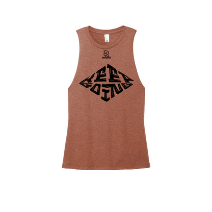 KEEP GOING (Black) - Womens Perfect Tri Muscle Tank