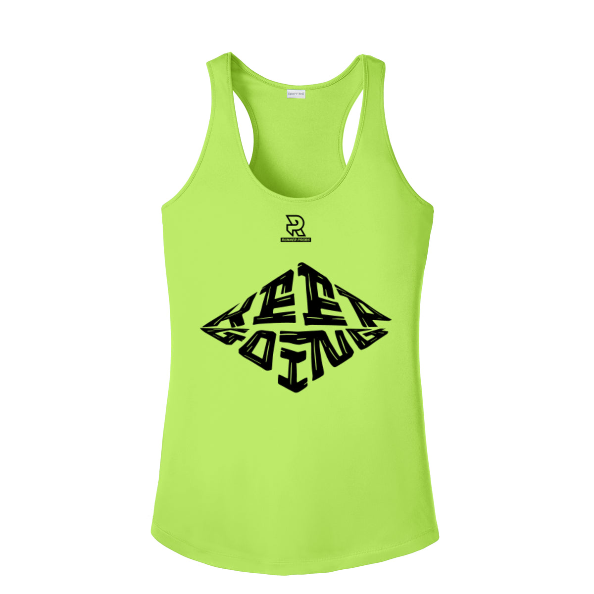 KEEP GOING (Black) - Womens Competitor Racerback Tank