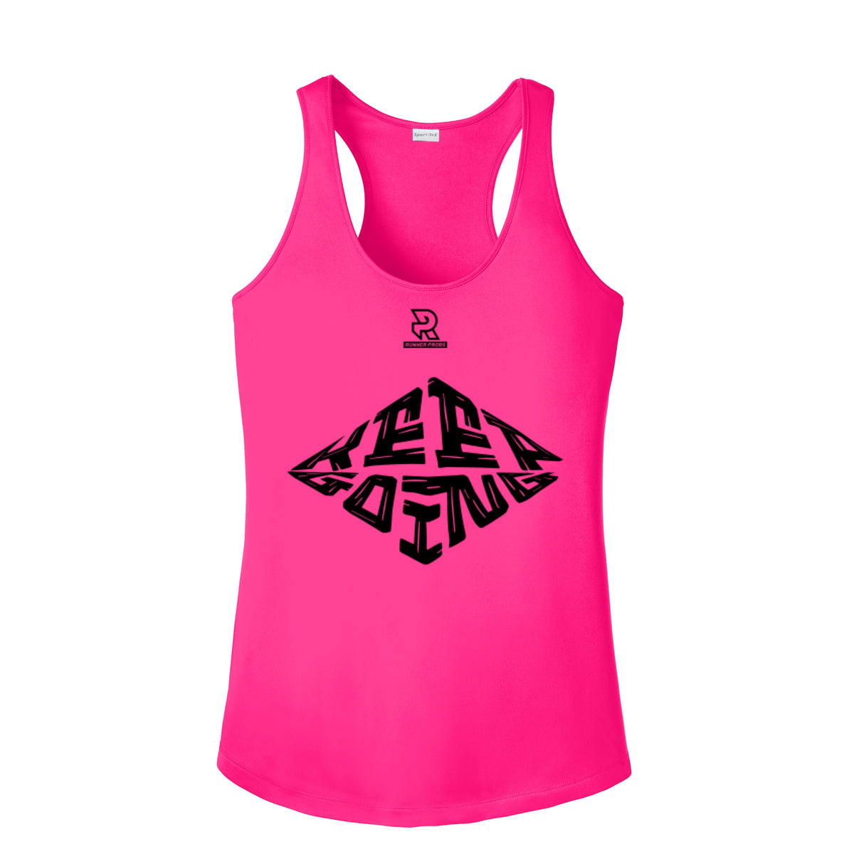 KEEP GOING (Black) - Womens Competitor Racerback Tank