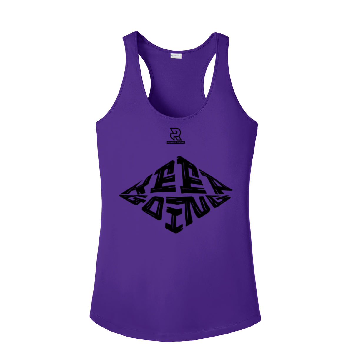 KEEP GOING (Black) - Womens Competitor Racerback Tank