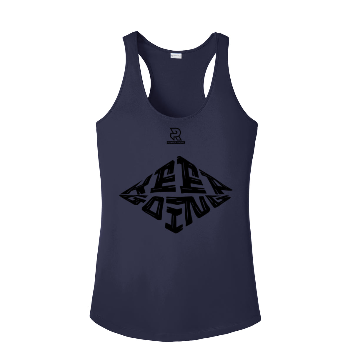 KEEP GOING (Black) - Womens Competitor Racerback Tank
