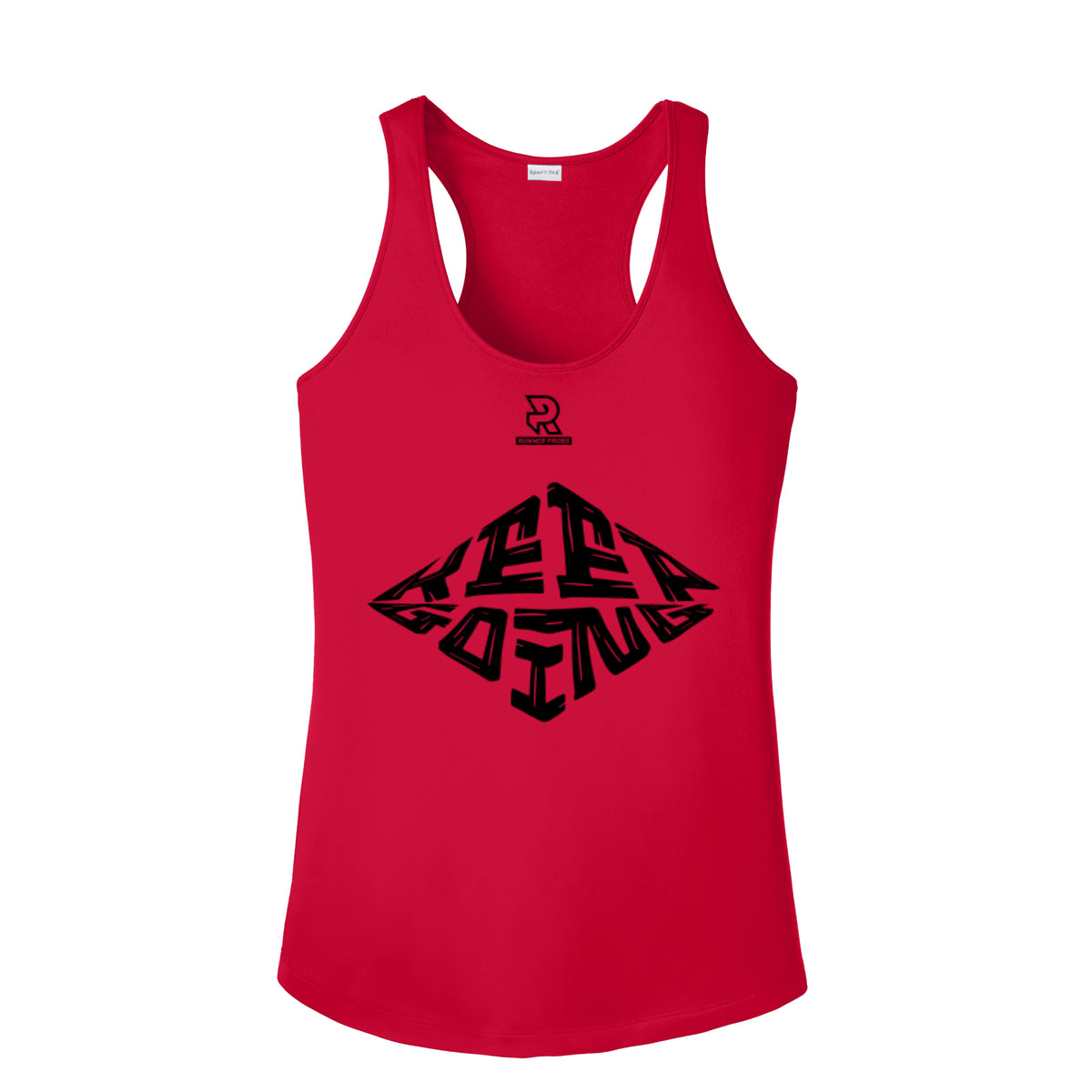 KEEP GOING (Black) - Womens Competitor Racerback Tank
