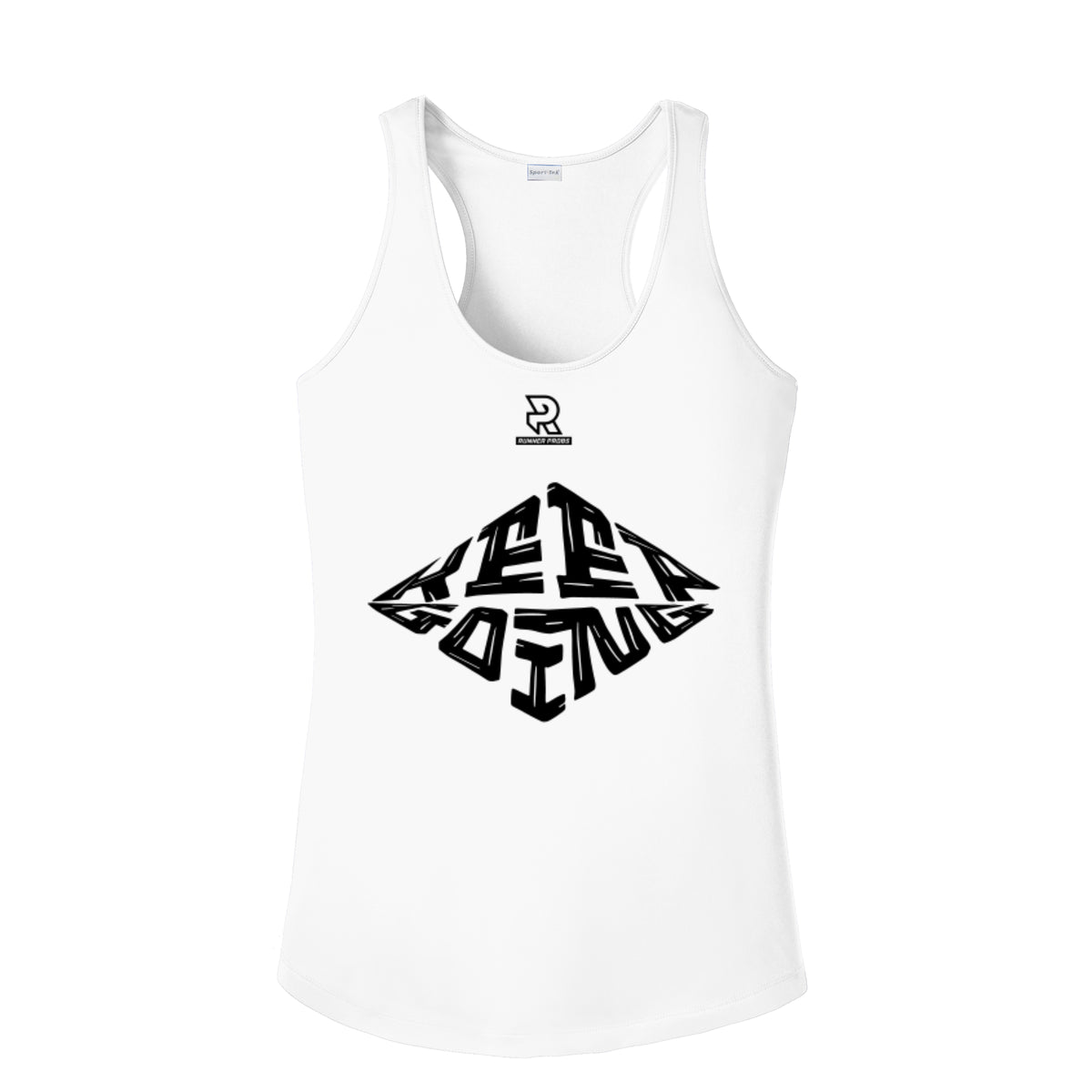 KEEP GOING (Black) - Womens Competitor Racerback Tank