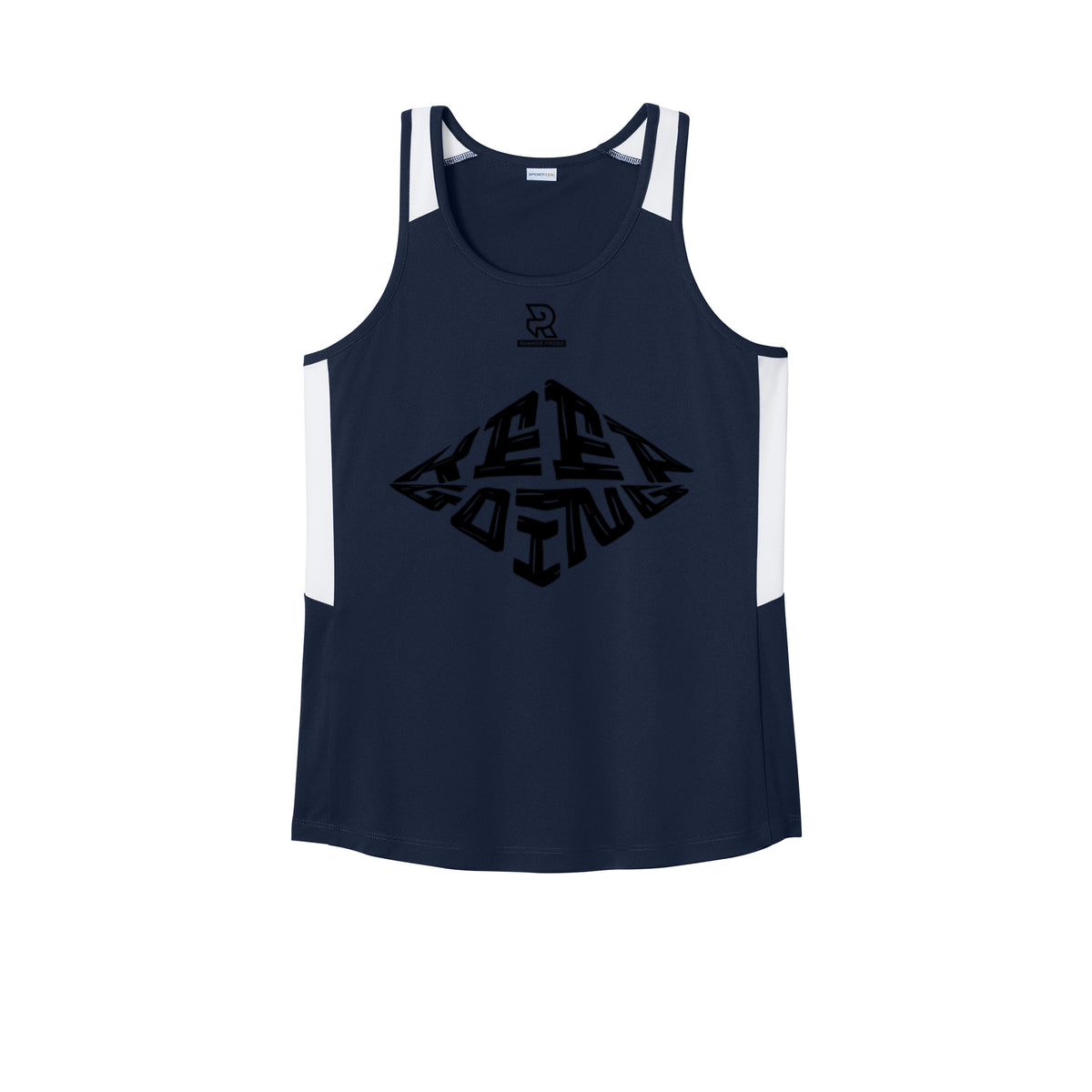 KEEP GOING (Black) - Womens Club Track Tank