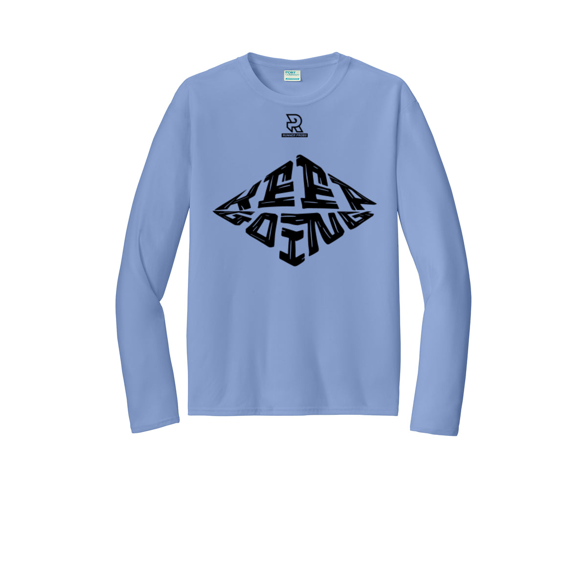 KEEP GOING (Black) - Long Sleeve Performance Tee