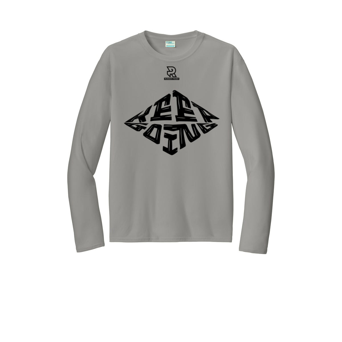 KEEP GOING (Black) - Long Sleeve Performance Tee