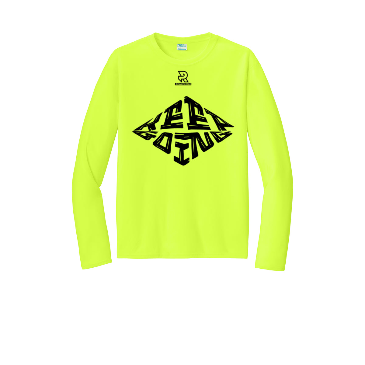 KEEP GOING (Black) - Long Sleeve Performance Tee
