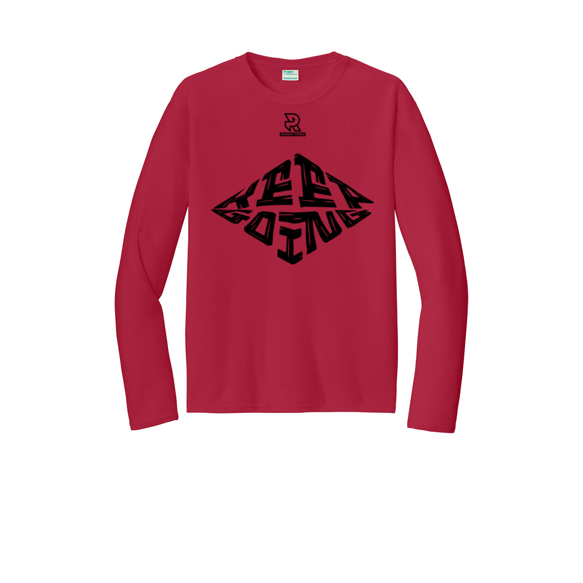 KEEP GOING (Black) - Long Sleeve Performance Tee