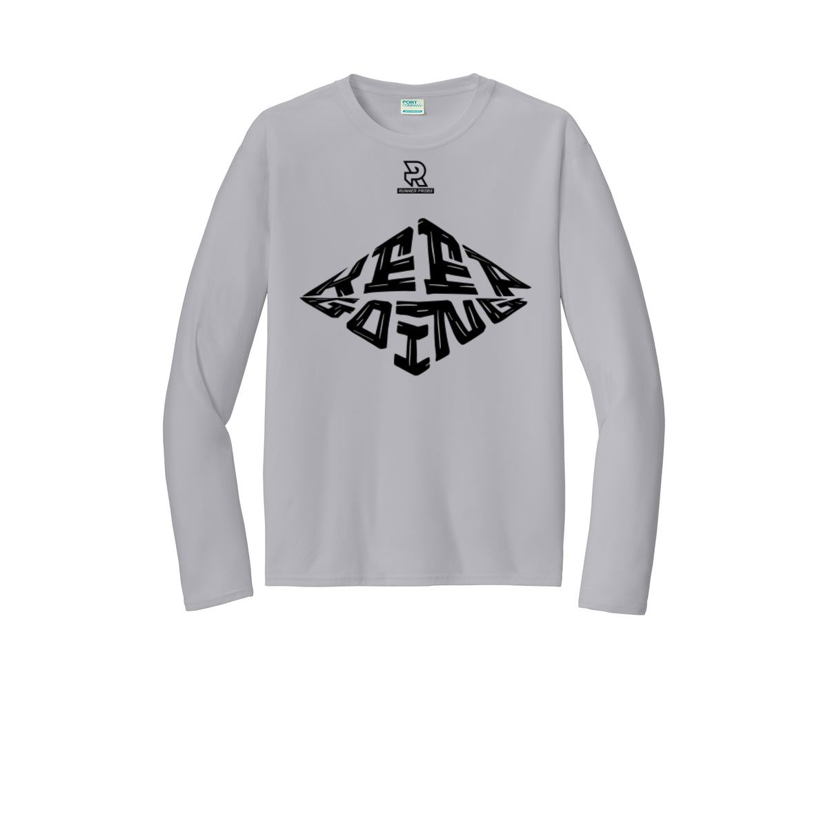 KEEP GOING (Black) - Long Sleeve Performance Tee