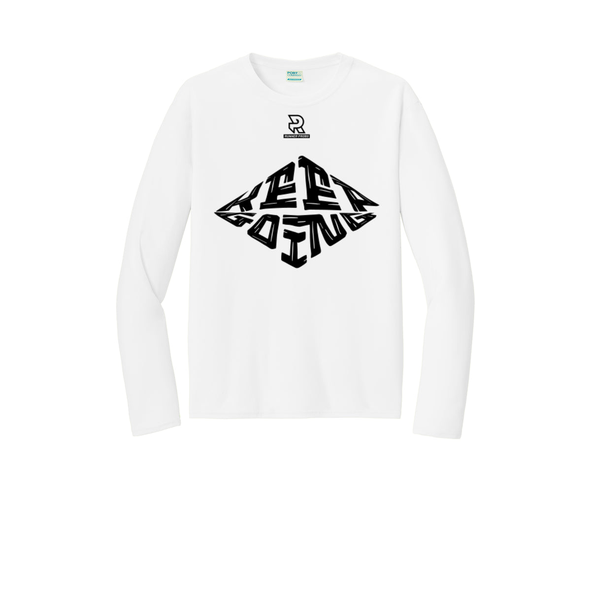 KEEP GOING (Black) - Long Sleeve Performance Tee