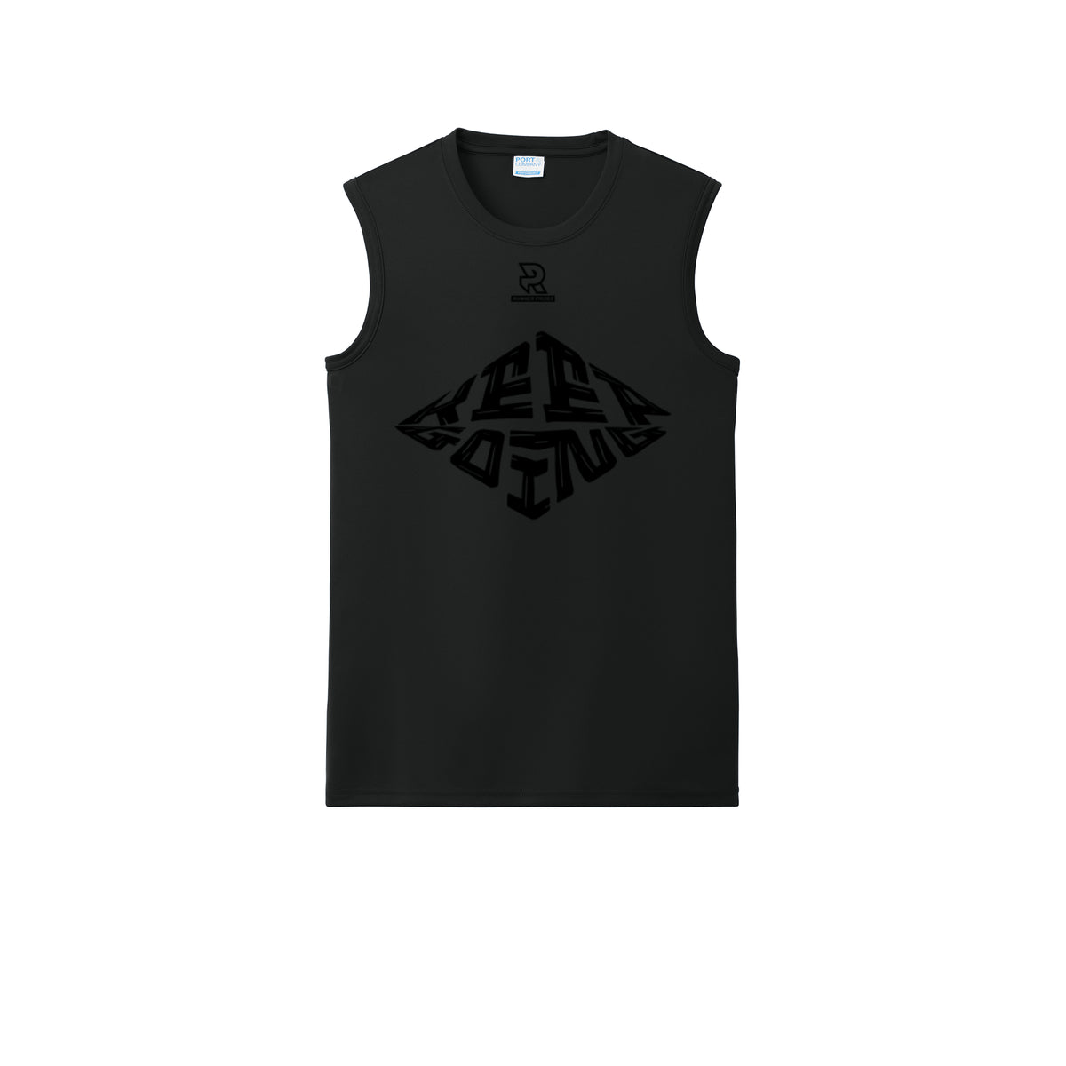 KEEP GOING (Black) - Sleeveless Performance Tee