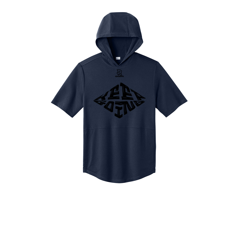 KEEP GOING (Black) - Short Sleeve Performance Hoodie