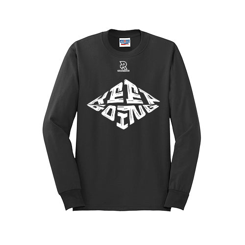 KEEP GOING (White) - Long Sleeve 50/50 Tee